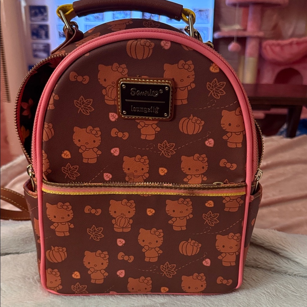 Loungefly Hello  Kitty Sanrio Brown and Pink Backpack